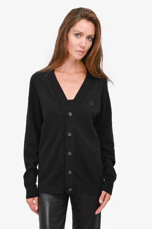 Acne Studios Black Wool Button Down Cardigan Size M