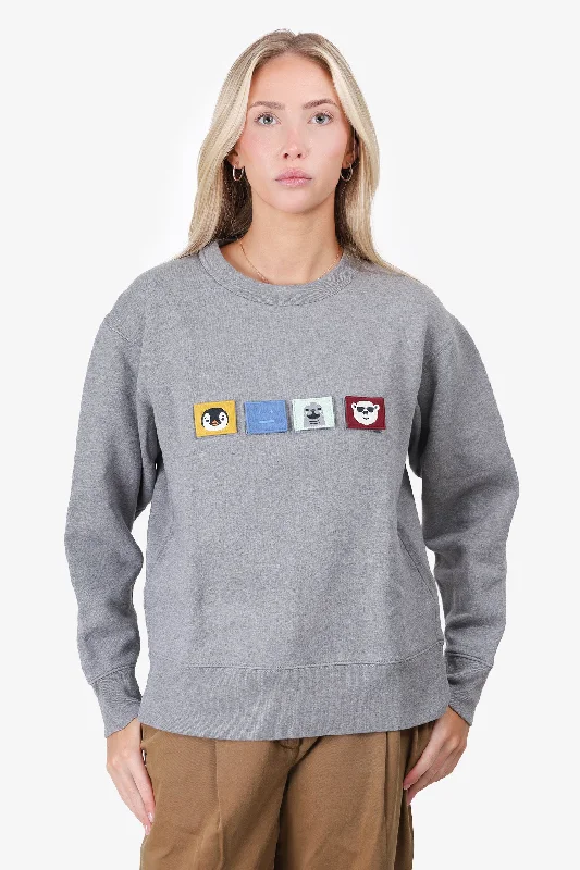 Acne Studios Grey Animal Patch Sweatshirt Size XS