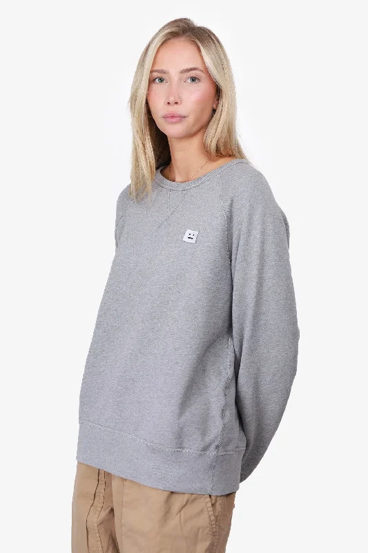 Acne Studios Grey Face Square Patch Sweatshirt Size S