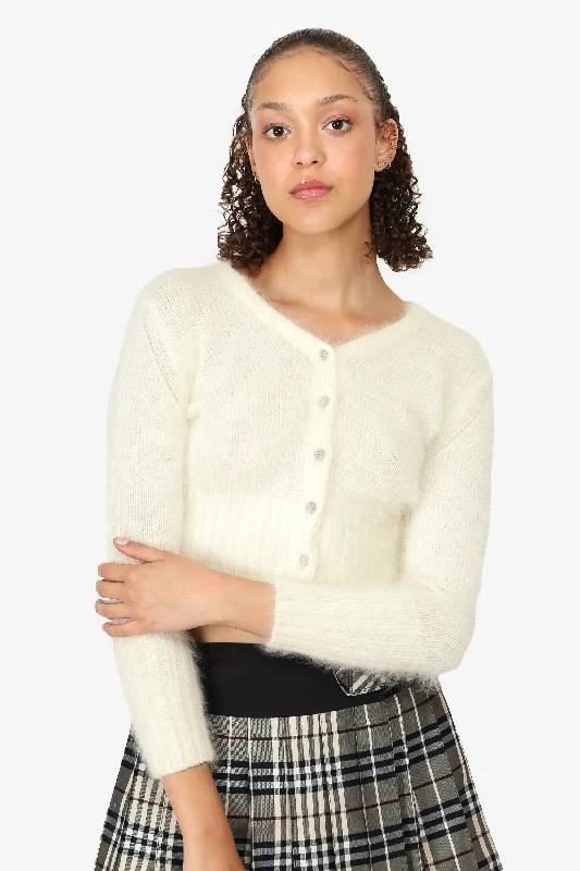 Blumarine White Wool Cardigan Estimated Size S