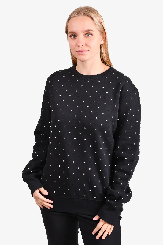 Burberry Black Cotton Studded Sweatshirt Size L