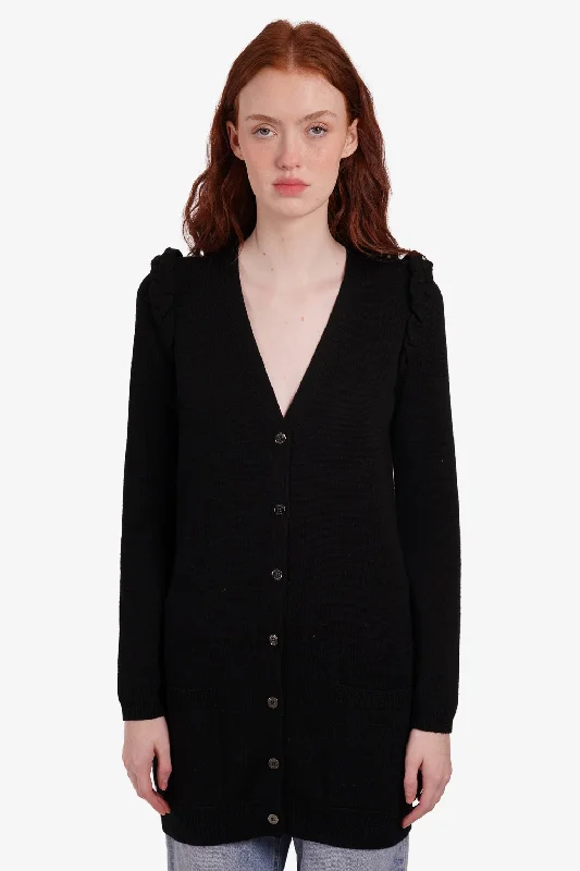 Burberry Black Wool Botton Cardigan Size M