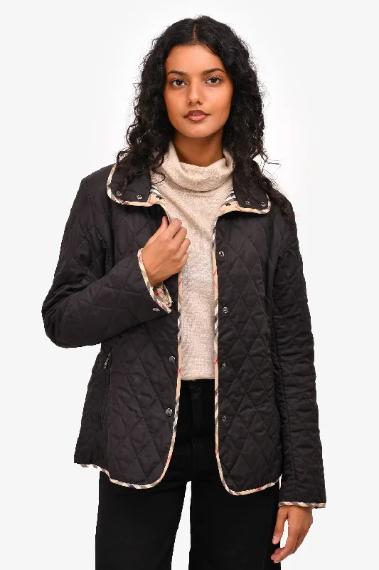 Burberry Brit Black Quilted Novacheck Jacket Est. Size S