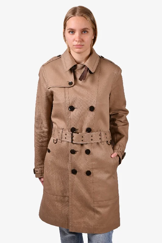 Burberry Brit Brown Utility Midi Trench Size S