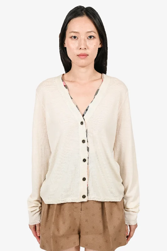 Burberry Brit Cream Cardigan Size XL