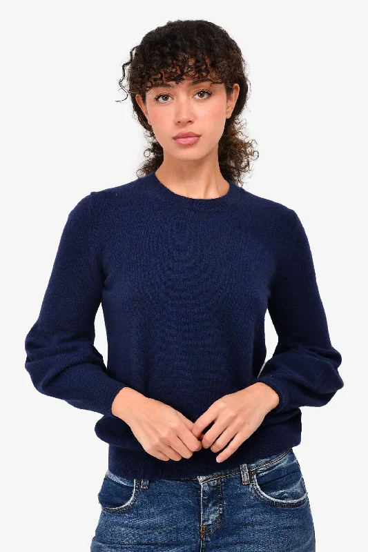 Burberry Dark Blue Cashmere Crewneck Sweater Size S