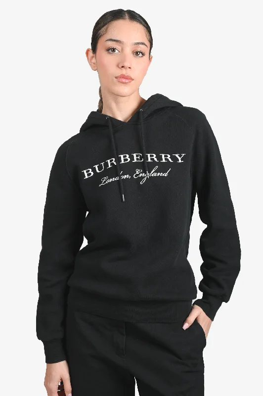 Burberry London Black Cotton Logo Hoodie Size XS