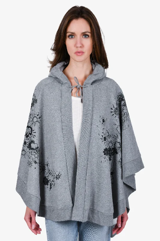 Burberry London Grey Graphic Hoodie Shawl O/S