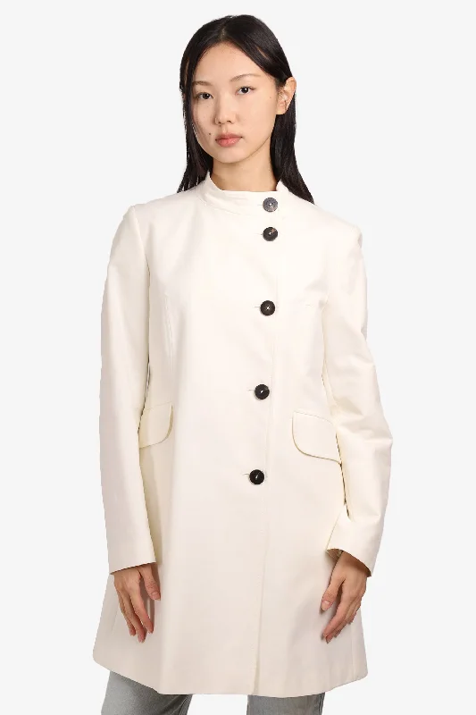 Burberry White Trench Coat Size 10R