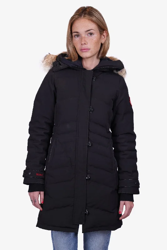 Canada Goose Black Lorette Parka with Fur Collar Size XS