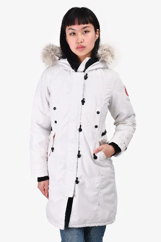 Canada Goose White Down 'Kensington' Parka Size XS