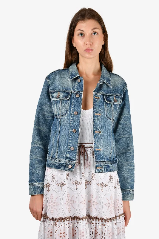 Celine Blue Washed Denim Jacket Size M