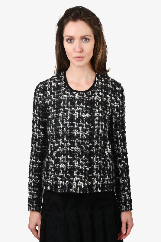 IRO Black/White Tweed Jacket Size 40