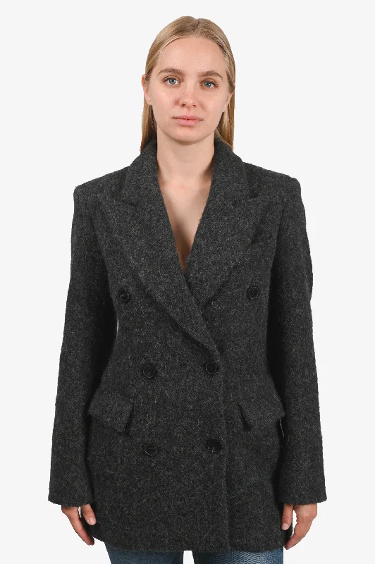 Isabel Marant Grey Wool/Alpaca Single Breasted Coat Size 34