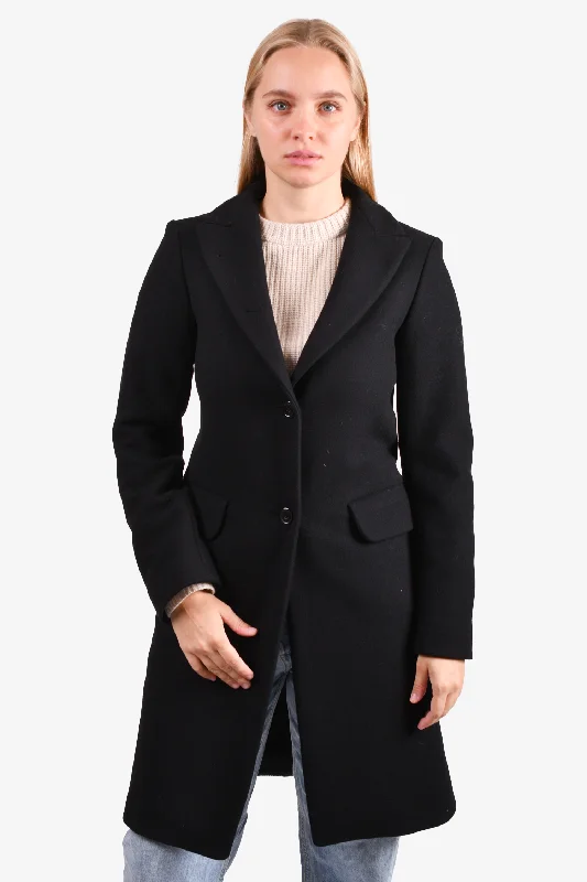 Jil Sander Black Wool Coat Size 34