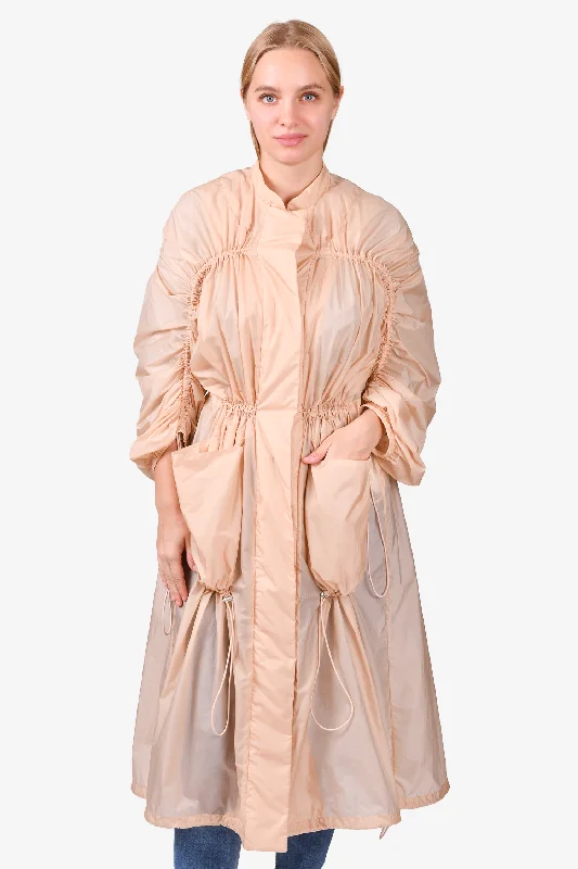 Jil Sander Nylon Peach Drawstring Rain Jacket Size 32