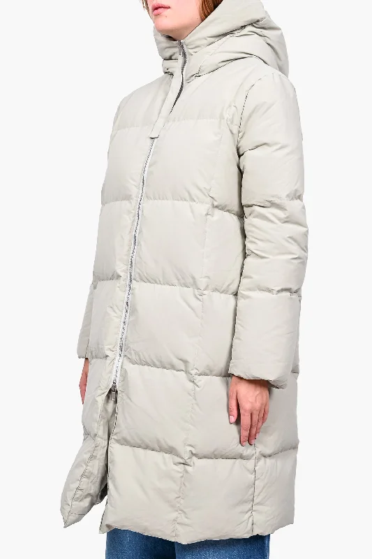 Jil Sander Saje Green Hooded Down Puffer Size 36