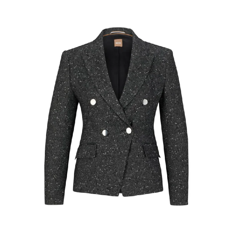 Slim-fit jacket in structured tweed