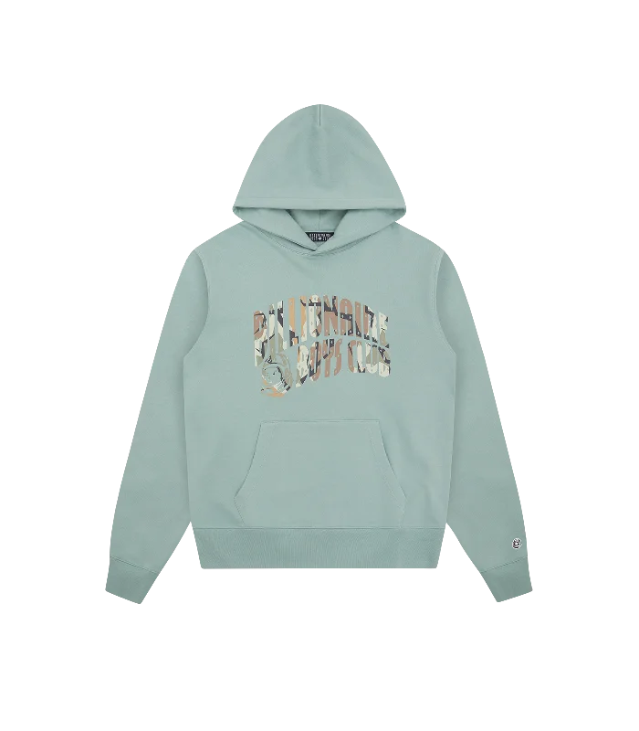 CAMO ARCH LOGO POPOVER HOOD - SAGE