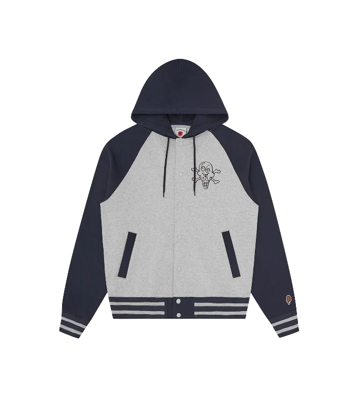 CONES & BONES ZIP THROUGH HOOD - NAVY