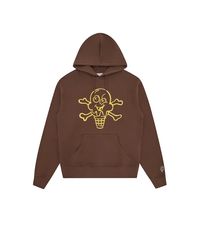 CONES AND BONES POPOVER HOOD - BROWN