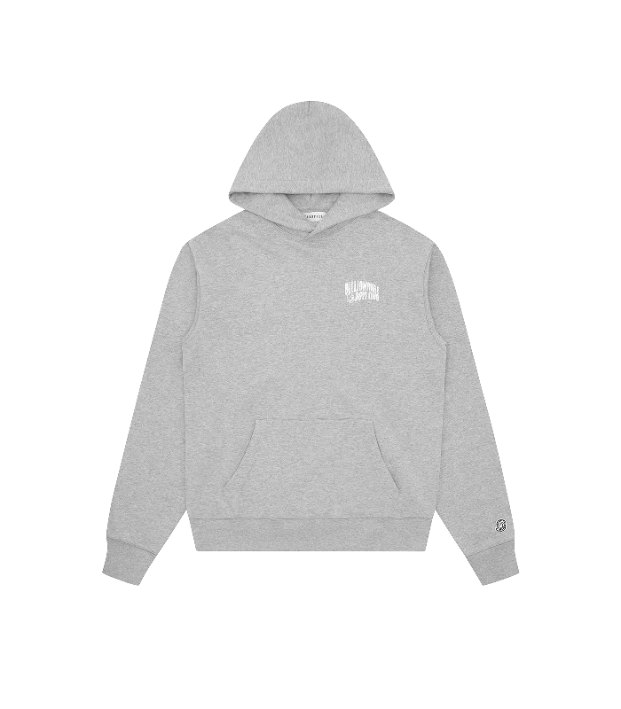 SMALL ARCH LOGO POPOVER HOOD - HEATHER GREY