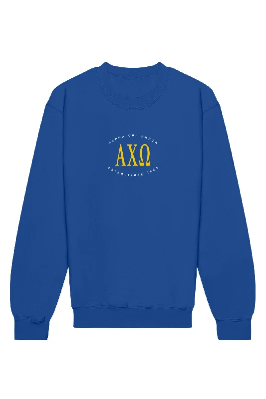 Alpha Chi Omega Emblem Crewneck Sweatshirt