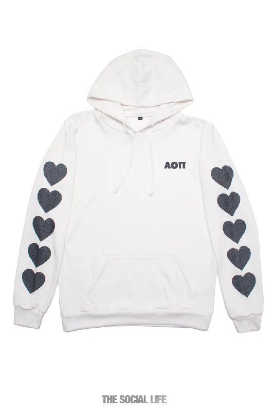 Alpha Omicron Pi Heart Sleeve Hoodie