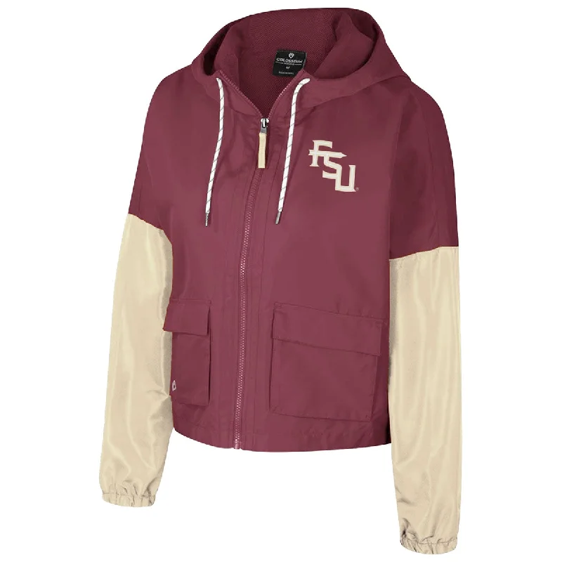 Colosseum Women's Stacked FSU/Florida State Full-zip Hooded Jacket - Garnet/Gold