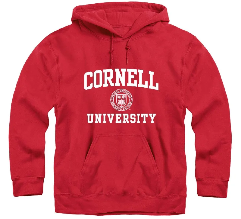 Cornell Crest Hooded Sweatshirt (Red)