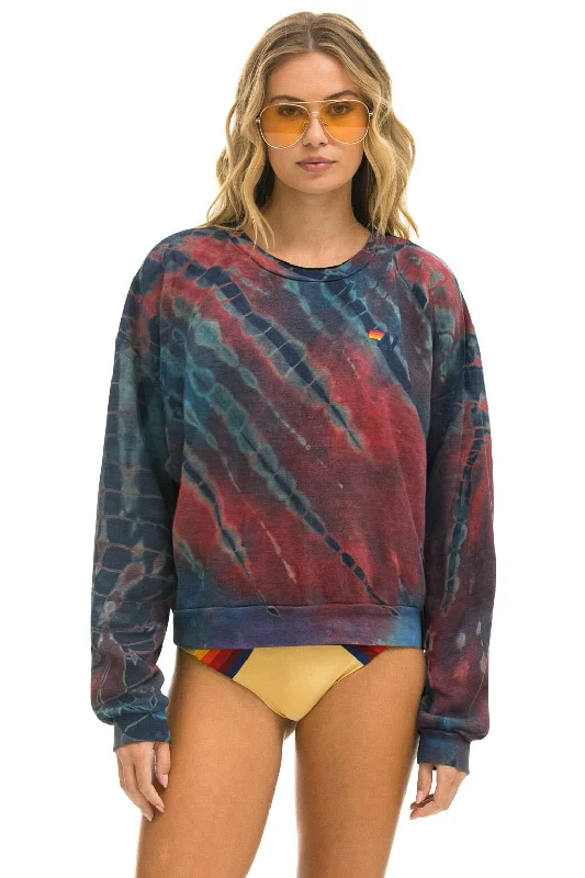 HAND DYED RELAXED CREW SWEATSHIRT - TIE DYE MULTI