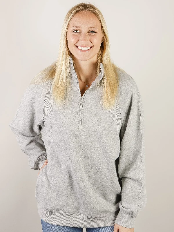 Heather Grey 1/4 Zip Sweatshirt