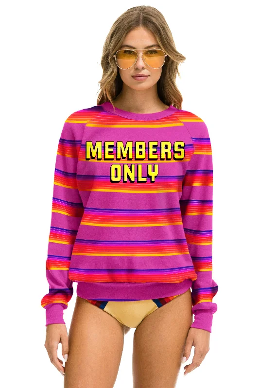 PRESALE: MEMBER EXCLUSIVE BLOCK STRIPE SWEATSHIRT - MAGENTA