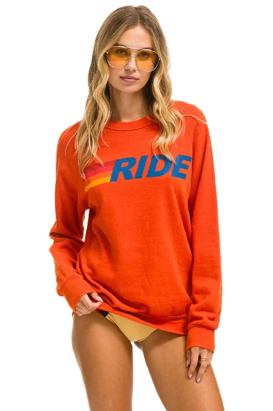 RIDE LOGO CREW SWEATSHIRT - ORANGE