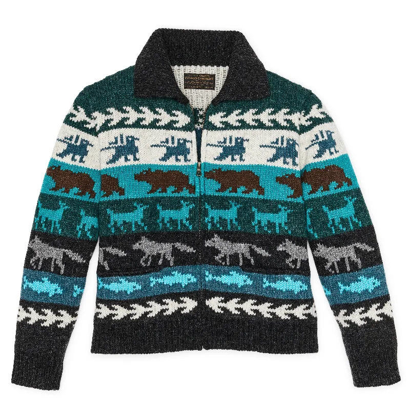 Women's Fair Isle Cardigan- Animal/Multi