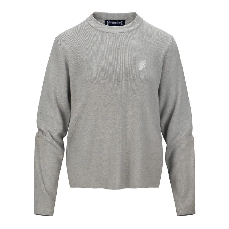 Grateful Dead | Women Crewneck Sweater | Grey White Bolt