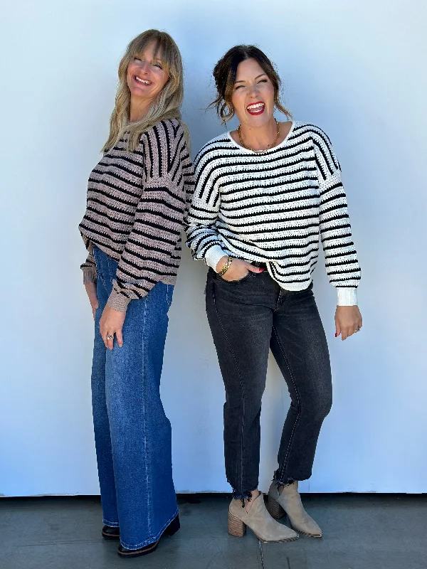 Relaxed Stripe Knit Sweater