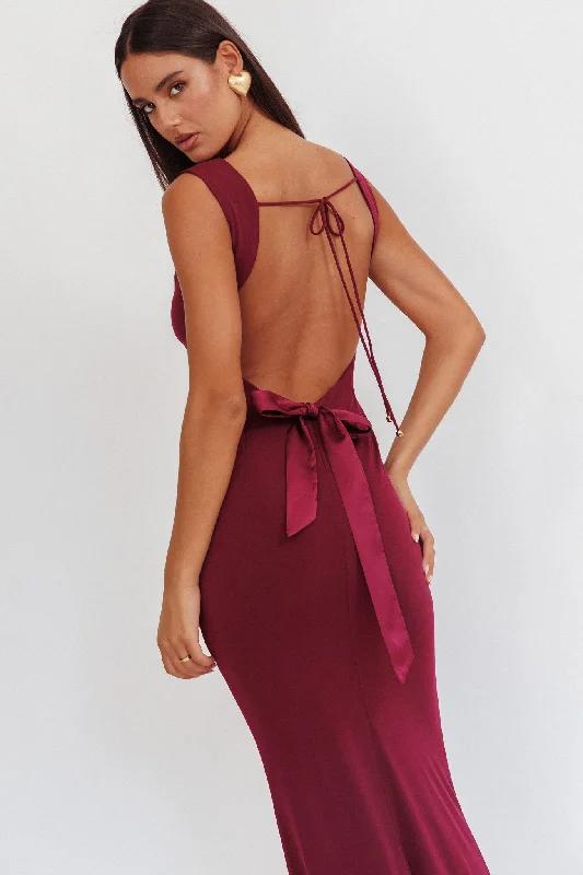 Annabel Bodycon Maxi Dress Wine