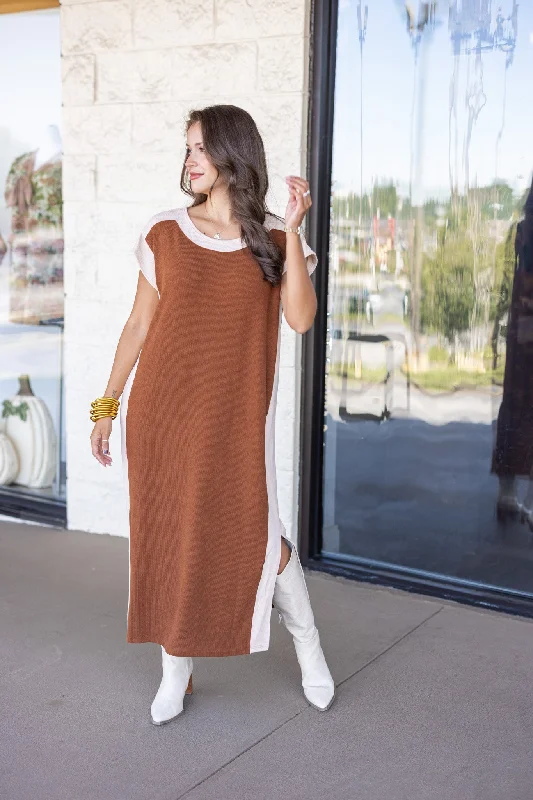 Autumn Midi Caramel  Dress