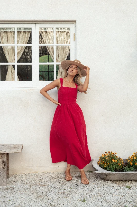 Caty Maxi Dress - Red