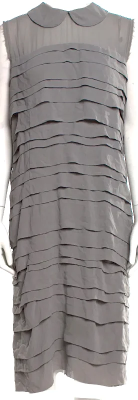 Comme des Garçons Japan. Grey Layers Polytech Couture Dress