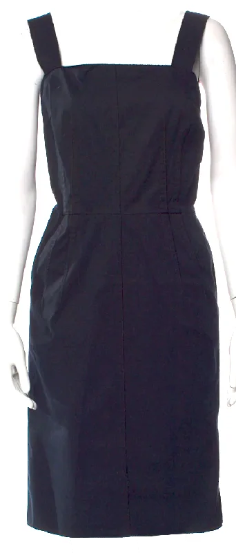 DOLCE & GABBANA Italy. Blue Raw Edge Trim Sheath Cotton/Elastane Dress