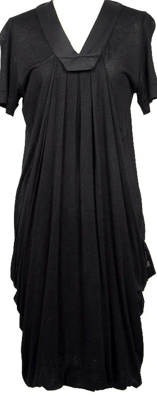 HIROKO KOSHINO. HIROKO BIS Black Rayon V-Neck Tunic