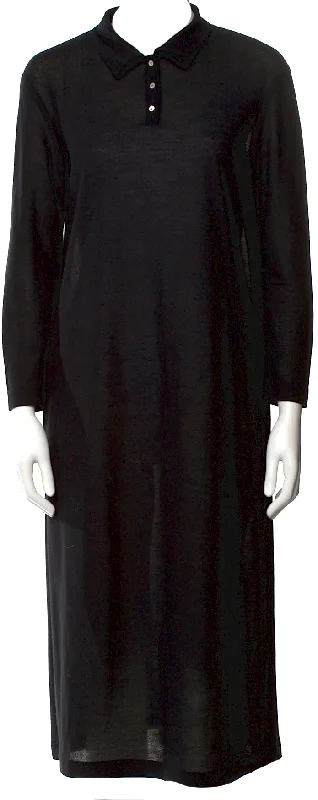 LA GARÇONNE MODERNE. Black Rayon Blend Shirt Dress