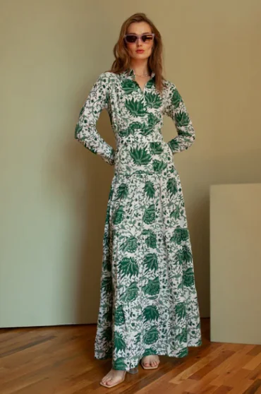 Meredith Floral Dress Green