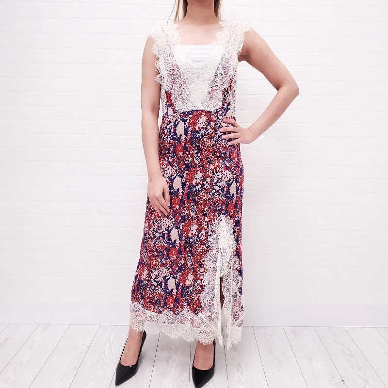 RACHEL COMEY FLORAL DRESS WITH LACE - SIZE 4