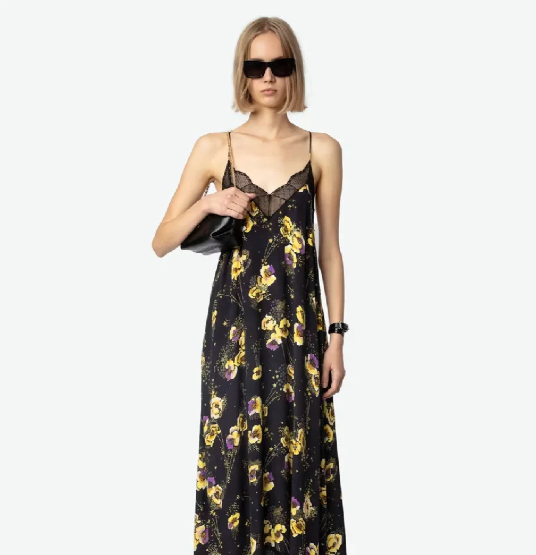 Risty Dress Black Yoko Floral Print