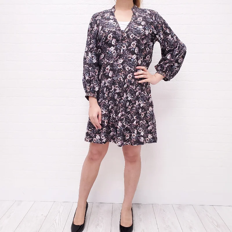 VERONICA BEARD FLORAL DRESS WITH PEARL BUTTONS - SIZE 4