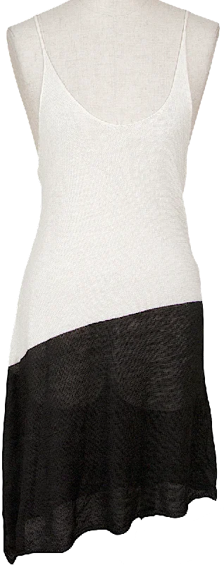 Yohji Yamamoto Japan. Y's Red Label Bi-color Black, White Knit Camisole Overlay Dress