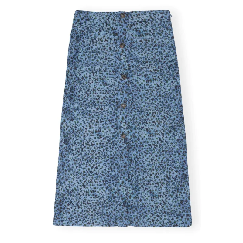 Daisy Print Ruched Skirt